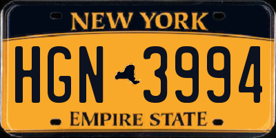 NY license plate HGN3994