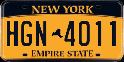 NY license plate HGN4011