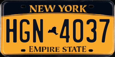 NY license plate HGN4037