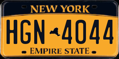 NY license plate HGN4044