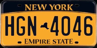 NY license plate HGN4046