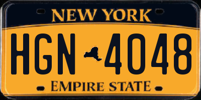 NY license plate HGN4048