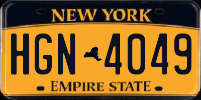 NY license plate HGN4049