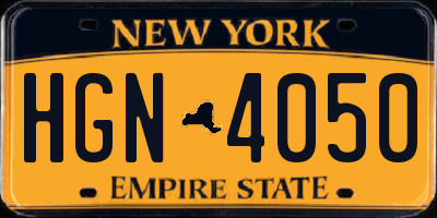 NY license plate HGN4050