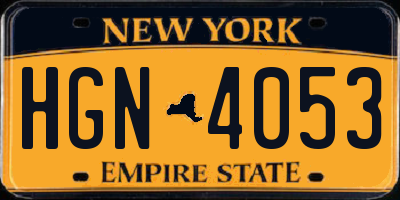 NY license plate HGN4053