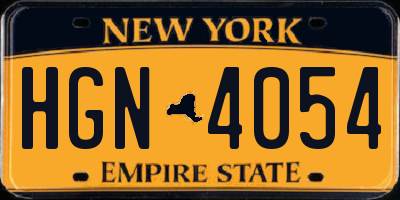 NY license plate HGN4054
