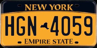 NY license plate HGN4059