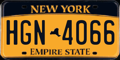 NY license plate HGN4066