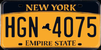 NY license plate HGN4075