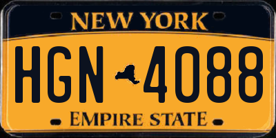 NY license plate HGN4088