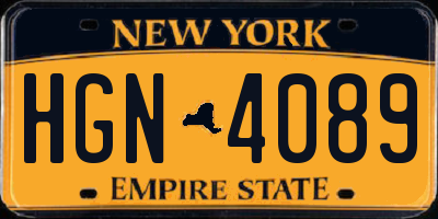 NY license plate HGN4089