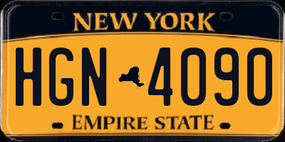 NY license plate HGN4090