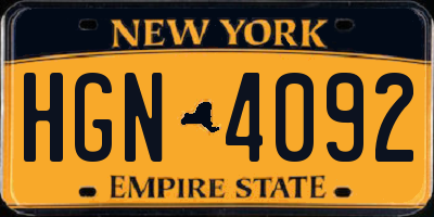 NY license plate HGN4092