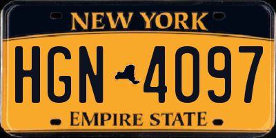 NY license plate HGN4097