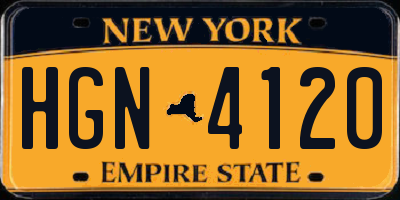 NY license plate HGN4120