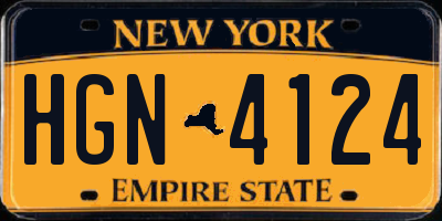 NY license plate HGN4124