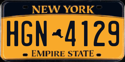 NY license plate HGN4129