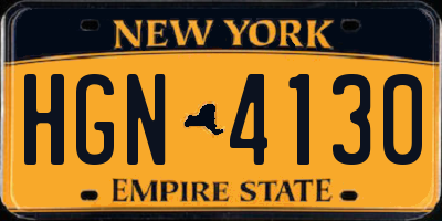 NY license plate HGN4130