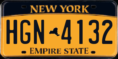 NY license plate HGN4132