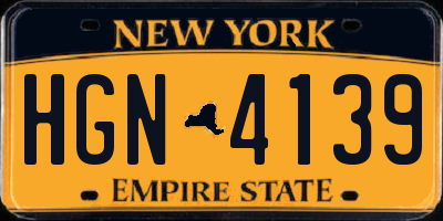 NY license plate HGN4139