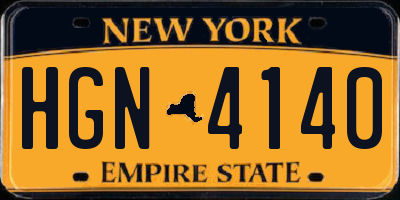 NY license plate HGN4140