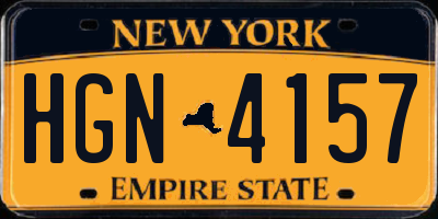 NY license plate HGN4157