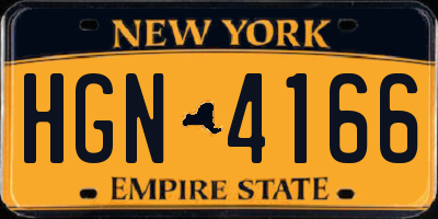 NY license plate HGN4166