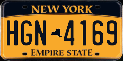 NY license plate HGN4169