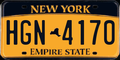 NY license plate HGN4170