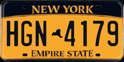 NY license plate HGN4179