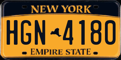 NY license plate HGN4180