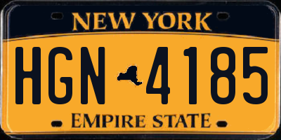NY license plate HGN4185