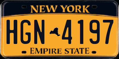 NY license plate HGN4197