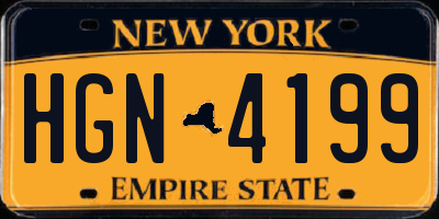 NY license plate HGN4199