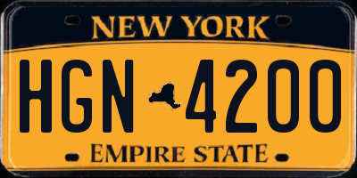 NY license plate HGN4200