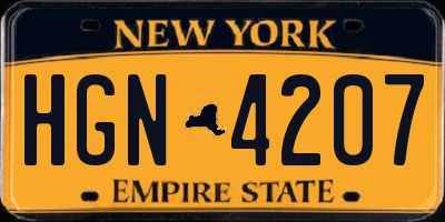 NY license plate HGN4207