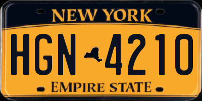 NY license plate HGN4210