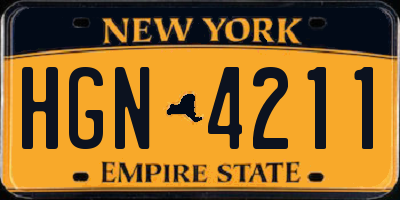 NY license plate HGN4211