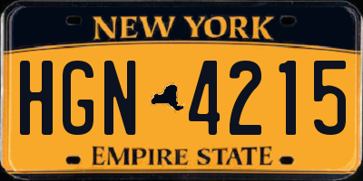 NY license plate HGN4215