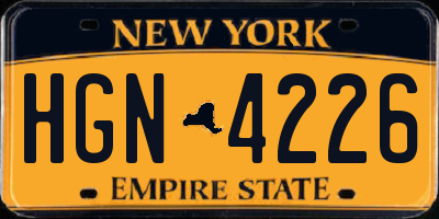 NY license plate HGN4226