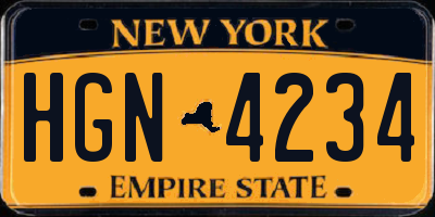 NY license plate HGN4234