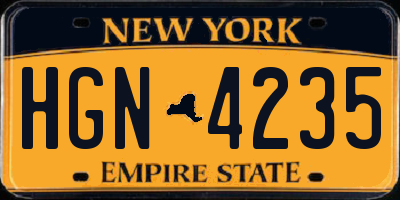 NY license plate HGN4235