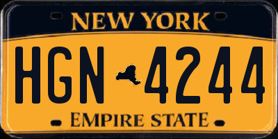 NY license plate HGN4244