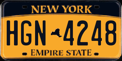 NY license plate HGN4248