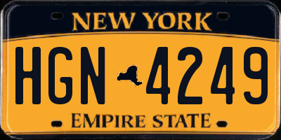 NY license plate HGN4249