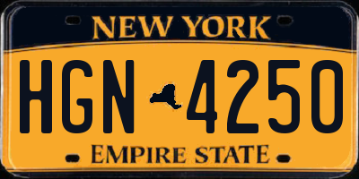 NY license plate HGN4250