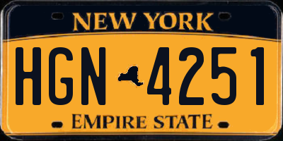 NY license plate HGN4251