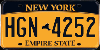 NY license plate HGN4252