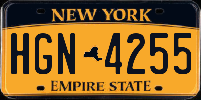 NY license plate HGN4255