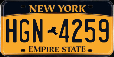 NY license plate HGN4259